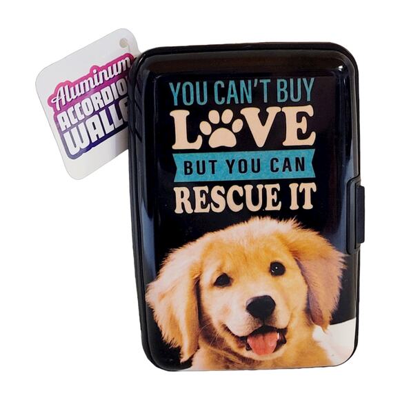 Womens RFID Blocking Metal Wallet Lot Credit Card Holder Dog Girlfriend Carpool - Picture 2 of 7